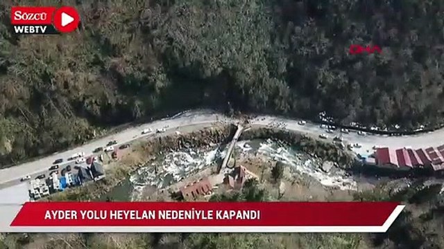Ayder yolu heyelan nedeniyle kapandı