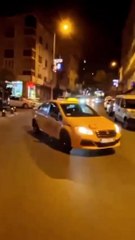 Eyupsultan'da taksiyle drift kamerada