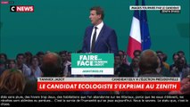 Yannick Jadot s'exprime au Zénith de Paris lors de son meeting
