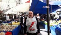 Mecidiyeköy'deki pazarda 'Zamlar geri alınsın' eylemi