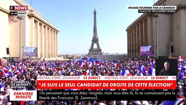 Meeting d'Eric Zemmour au Trocadero : Ce moment où la foule se met à scander Macron assassin alors que le candidat évoque plusieurs agressions mortelles