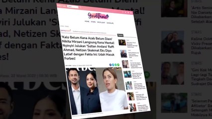 Nikita Mirzani Langsung Kena Mental-Nyinyiri -Sultan Andara-Netizen Skakmat -Udah Masuk Forbes