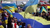 Ukrainians and Lebanese rally against Russia invasion in Beirut