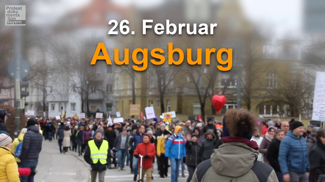 Augsburg: 4.200 demonstrierten friedlich gegen die Impfpflicht | 26.02.2022