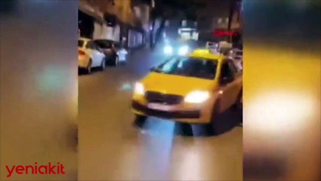 Trafikte drift atan taksici insanların canını hiçe saydı!
