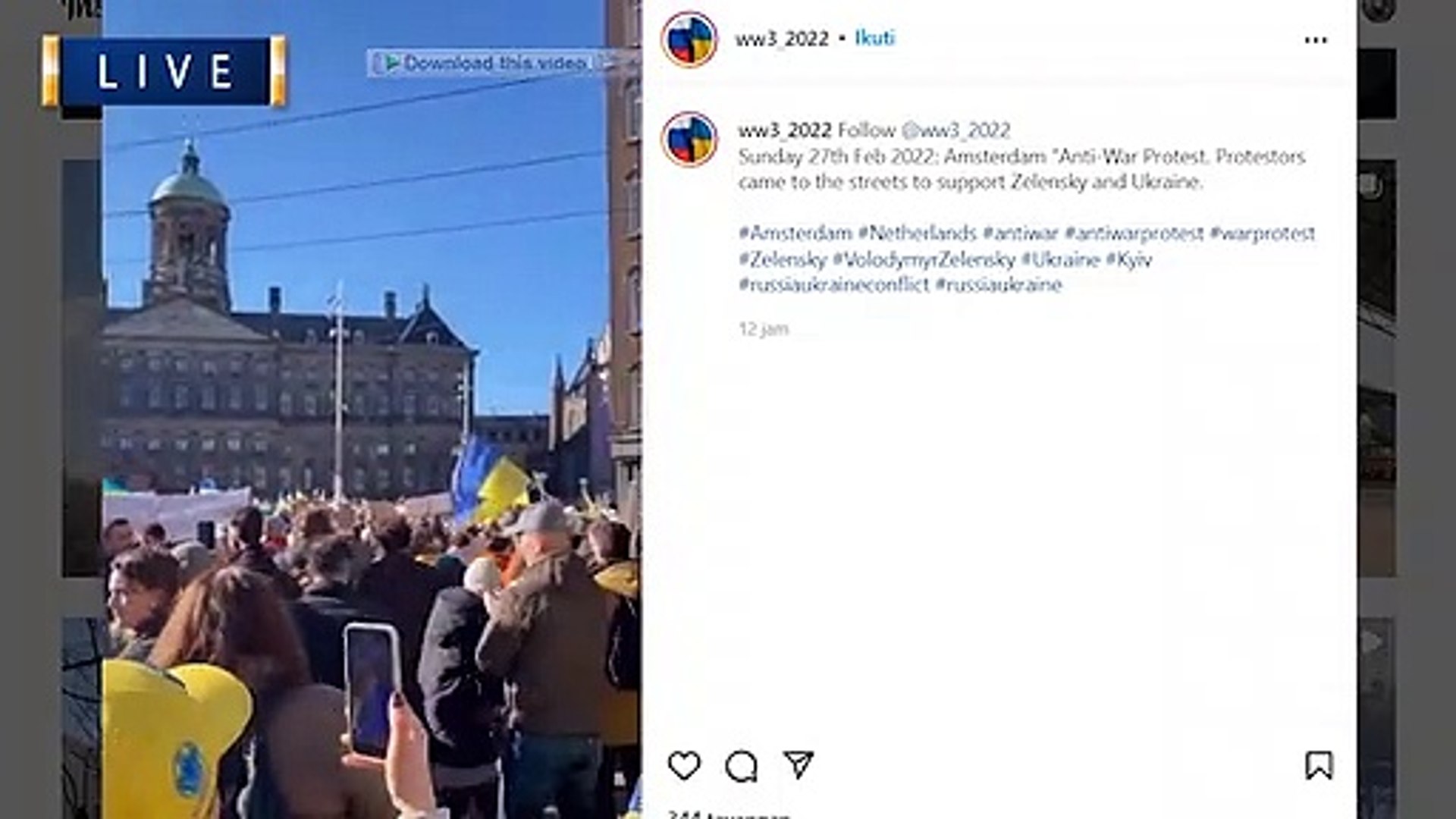 russia vs ukraine war 2022 instagram video