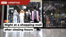 What happens in a shopping mall after closing hours