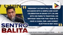 Palasyo: Malinis at patas na halalan, hiling ni Pres. Duterte sa kanyang kaarawan