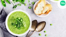 Velouté de courgettes aux petits pois et vache qui rit