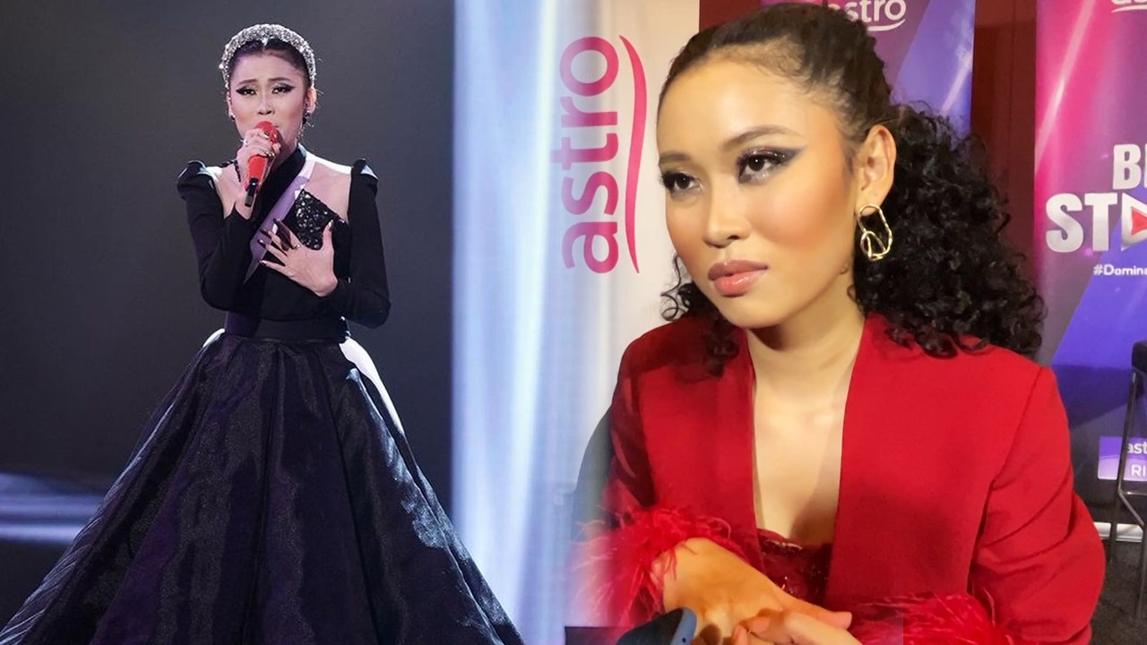 Elica Paujin takut-takut nak guna mikrofon merah Hael Husaini, tahu mahal harganya...