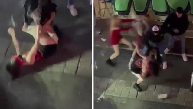 İstanbul'un göbeğinde büyük rezillik! Kızlar kavga etti, erkekler ayırmaya çalıştı