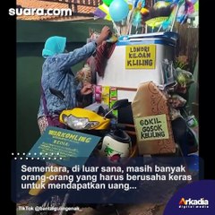 Giat Cari Uang, Viral Ibu Jual 7 Macam Barang dan Jasa dalam Satu Motor!
