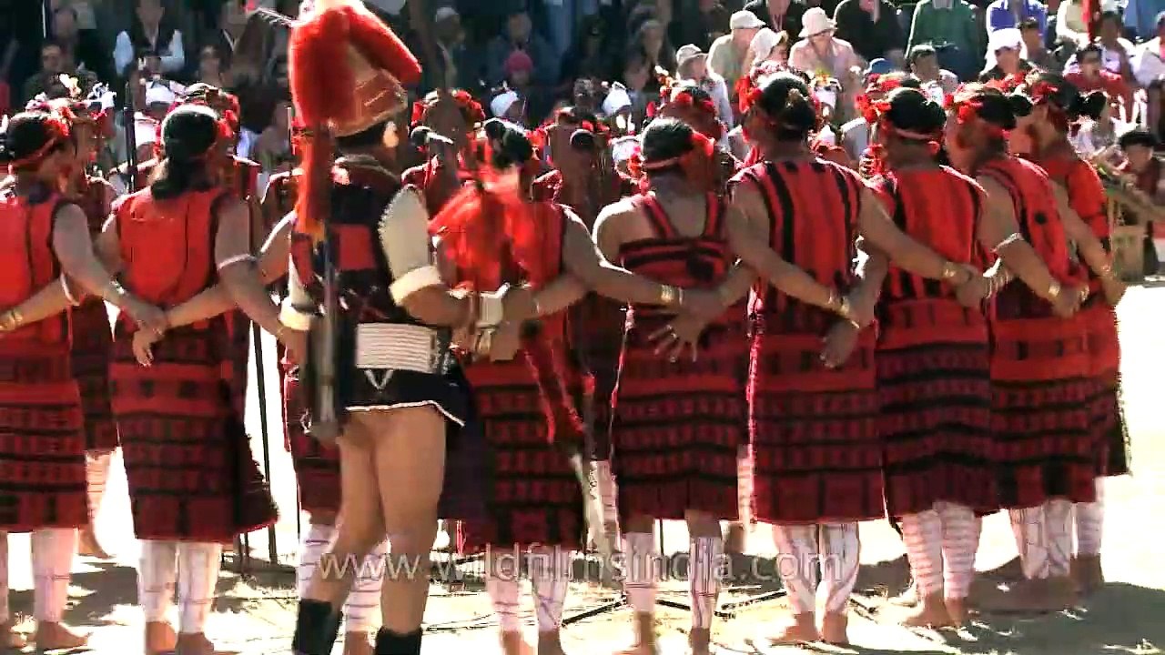 Sangtam Naga singing songs of praise at Hornbill festival - Nagaland