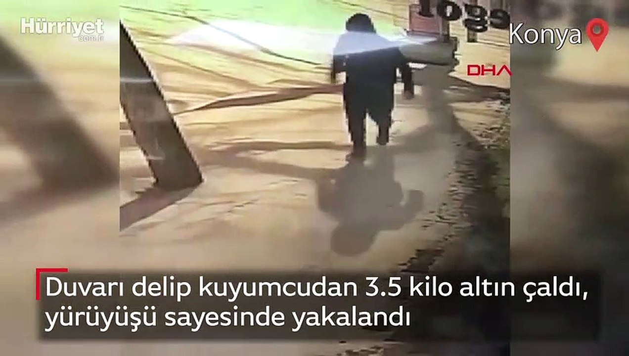 Duvarı delip kuyumcudan 3.5 kilo altın çaldı, yürüyüşü sayesinde yakalandı