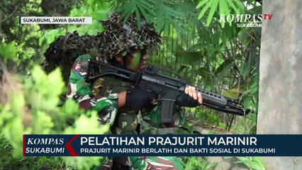 Prajurit Marinir Berlatih Dan Bakti Sosial Di Sukabumi