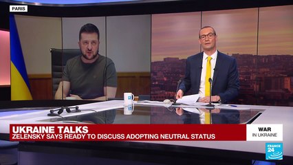 Ukraine's Zelensky says ready to discuss adopting neutral status in Russia peace deal