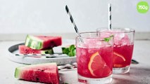 Cocktail sans alcool pastèque menthe et citron