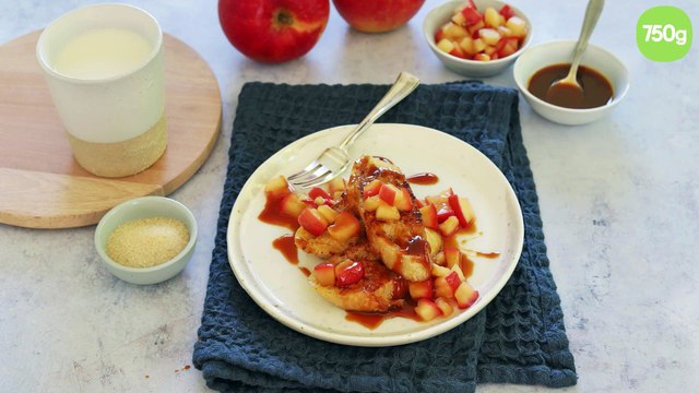 Pain perdu aux pommes et caramel au beurre salé