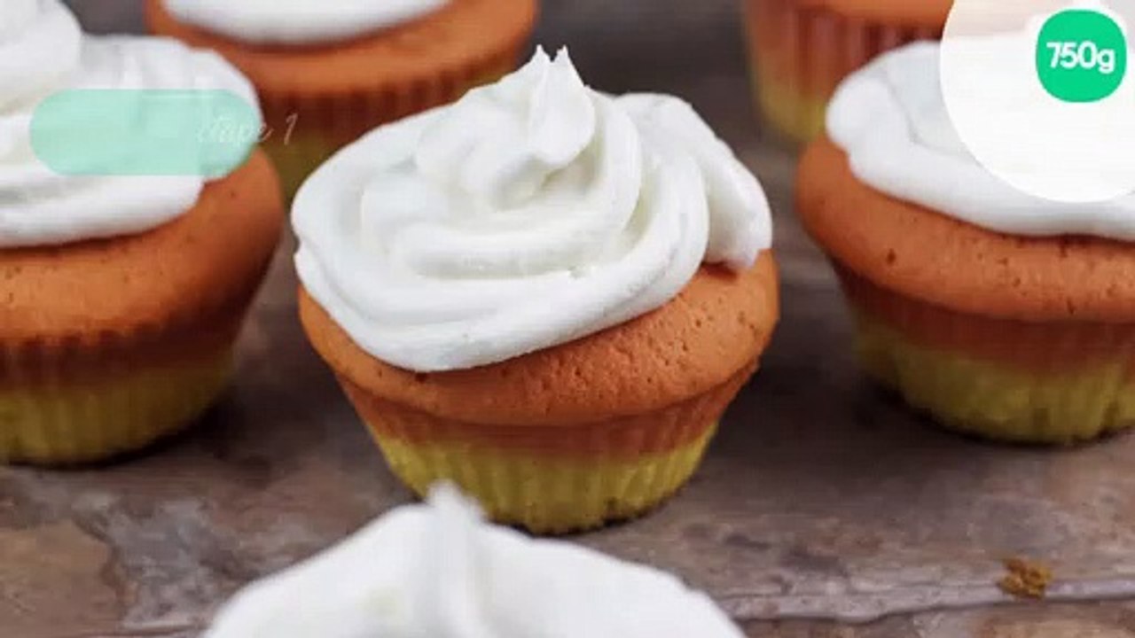 Candy corn cupcakes