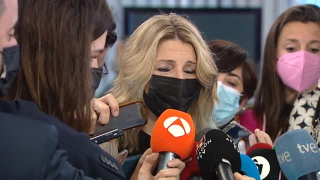 Yolanda Díaz, muy satisfecha con las medidas anticrisis y pide el apoyo mayoritario del Congreso