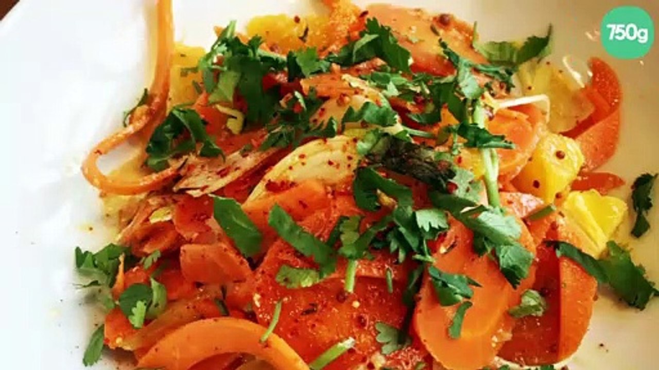 Salade de carottes cuites et crues à l'orange