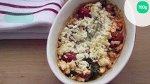 Gratin de courgettes, tomates cerises et féta