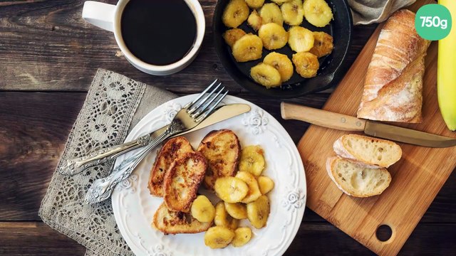 Pain perdu à la baguette et aux bananes