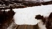 Drone captures Alaska road buried in avalanche