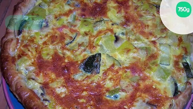 Quiche aux petits légumes et saumon fumé