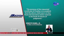 Aksyon Demokratiko, humiling ng Certificate of Finality mula sa SC kaugnay sa Estate Tax ng mga Marcos | SONA