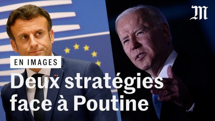 Face à Poutine, les deux attitudes opposées de Macron et Biden