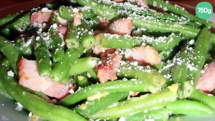 Haricots verts à la carbonara