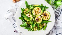 Salade de courgettes grillées, roquette et noisettes
