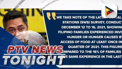 Скачать видео: SWS: 11.8% of Filipino families experienced hunger in Q4 of 2021