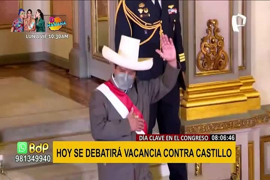 Congresistas debaten y votan hoy moción de vacancia presidencial contra Pedro Castillo