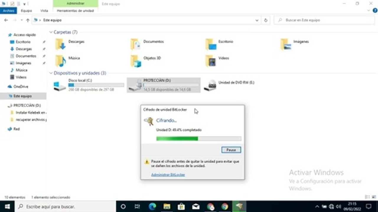 Cifrar usb con bitlocker