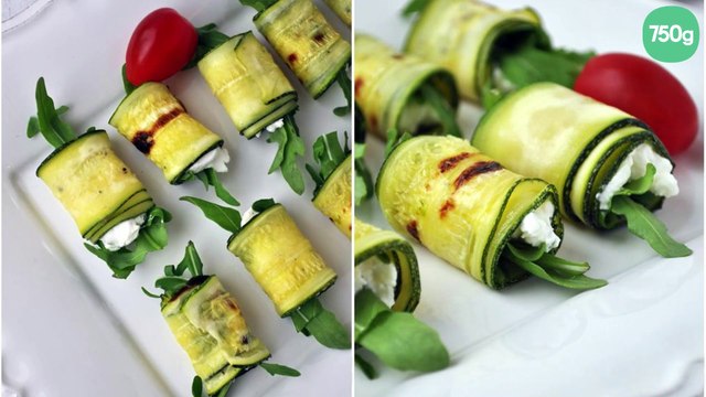Roulés de courgettes grillées à la ricotta