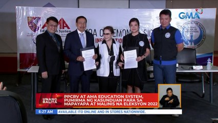 PPCRV at AMA Education System, pumirma ng kasunduan para sa mapayapa at malinis na Eleksyon 2022 | UB