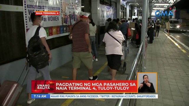 Pagdating ng mga pasahero sa NAIA Terminal 4, tuloy-tuloy | UB
