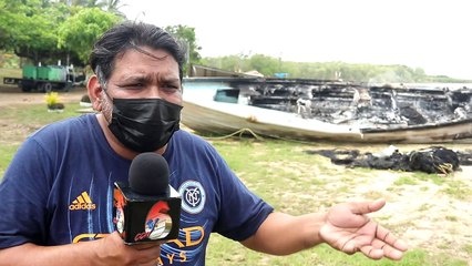 BOATS BURNT AT CARLI BAY