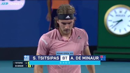 Download Video: Tsitsipas makes it 8-0 v de Minaur in Miami