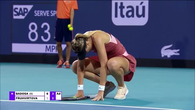 Badosa wins 34 shot rally against Fruhvirtova
