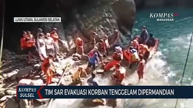 Basarnas Evakuasi Korban Tenggelam Di Permandian