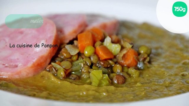 Soupe de lentilles et saucisse de Morteau