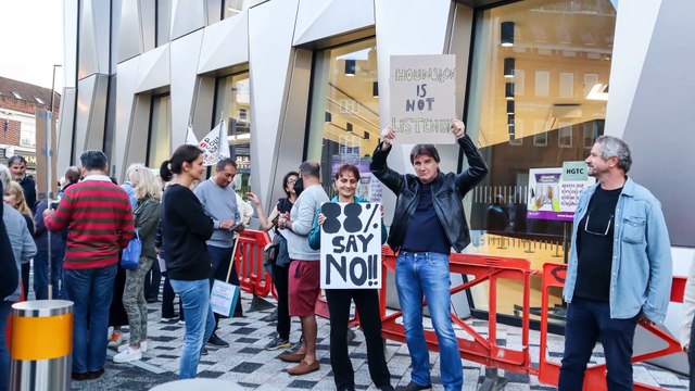 Residents of Chiswick protesting against the ruthless measures implemented by Hounslow Council