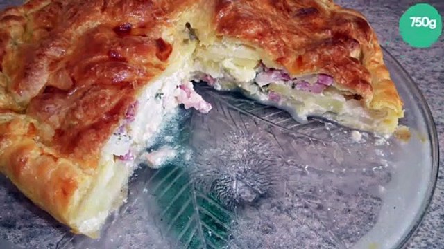 Tourte aux pommes de terre, chou fleur et lardons
