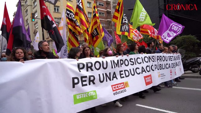 La protesta de los docentes contra políticas educativas de Cambray