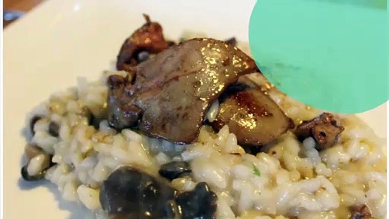 Risotto aux champignons et foie gras poêlé
