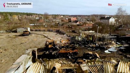 Zerstörte Städte und zurückgelassene Panzer: So sieht es in Trozjanest aus