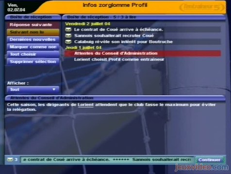 L'Entraîneur 5 : Saison 04/05 : Gestion du club